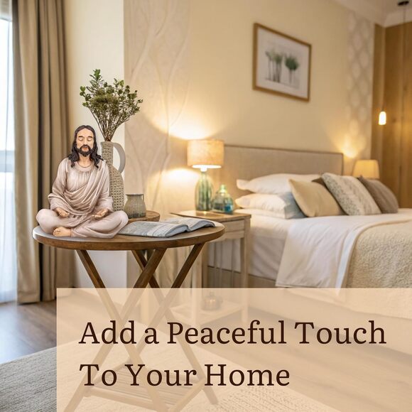 Jesus Statue 12 Inch Natural Meditation Figurine Christian Spiritual Decor Gift - Picture 7 of 8